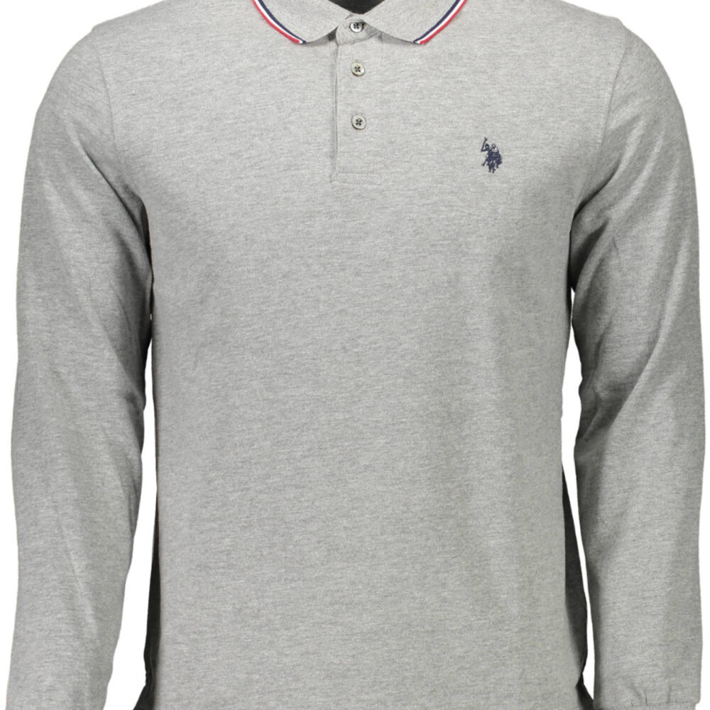 U.S. POLO POLO MANICHE LUNGHE UOMO GRIGIO