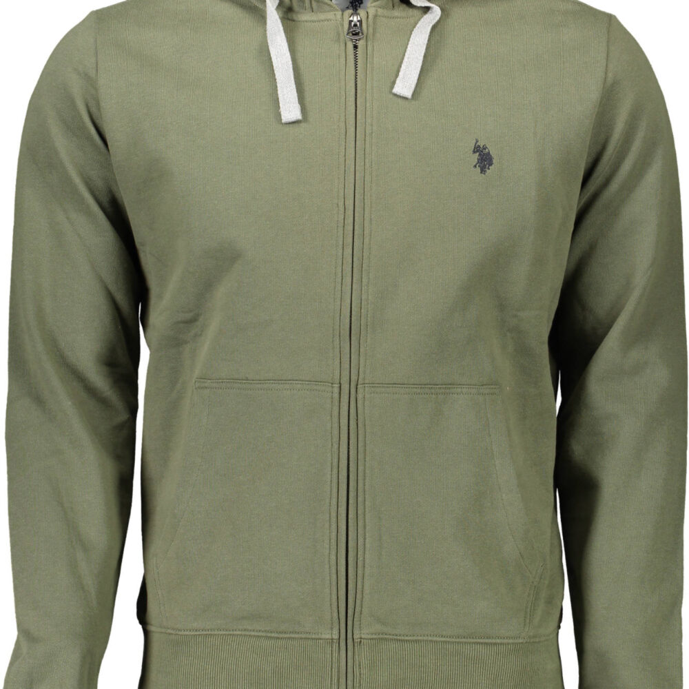 U.S. POLO FELPA CON ZIP UOMO VERDE