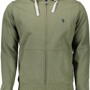 U.S. POLO FELPA CON ZIP UOMO VERDE