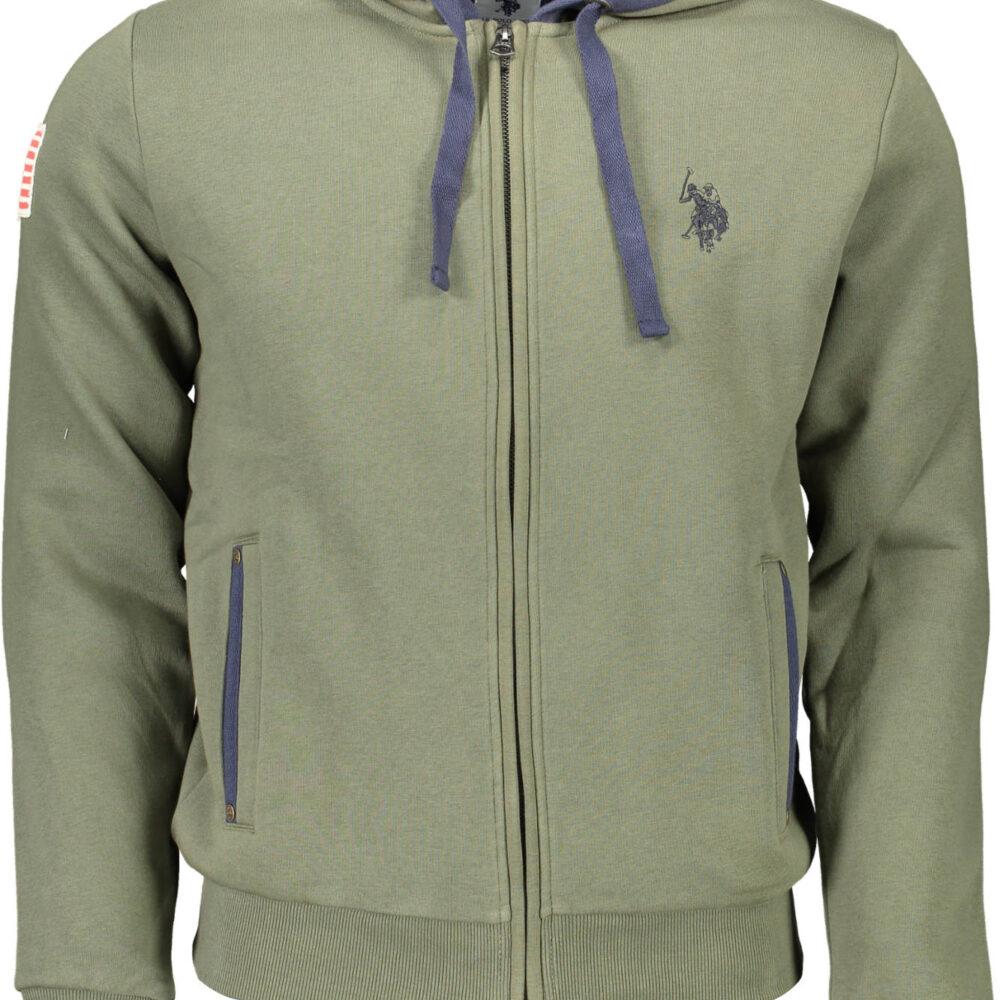 U.S. POLO FELPA CON ZIP UOMO VERDE