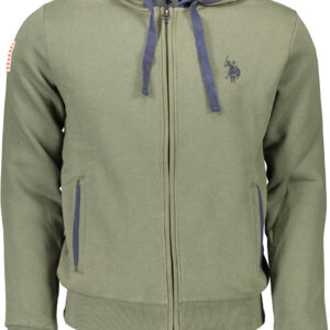 U.S. POLO FELPA CON ZIP UOMO VERDE