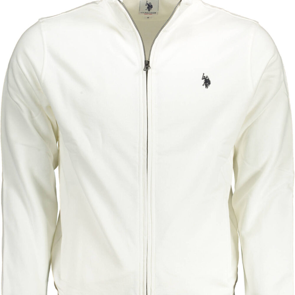 U.S. POLO FELPA CON ZIP UOMO BIANCO