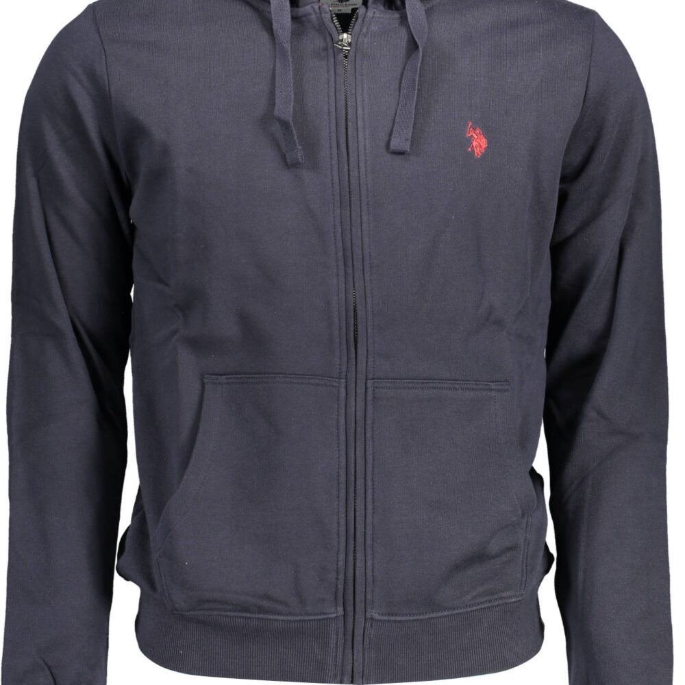 U.S. POLO FELPA CON ZIP UOMO BLU