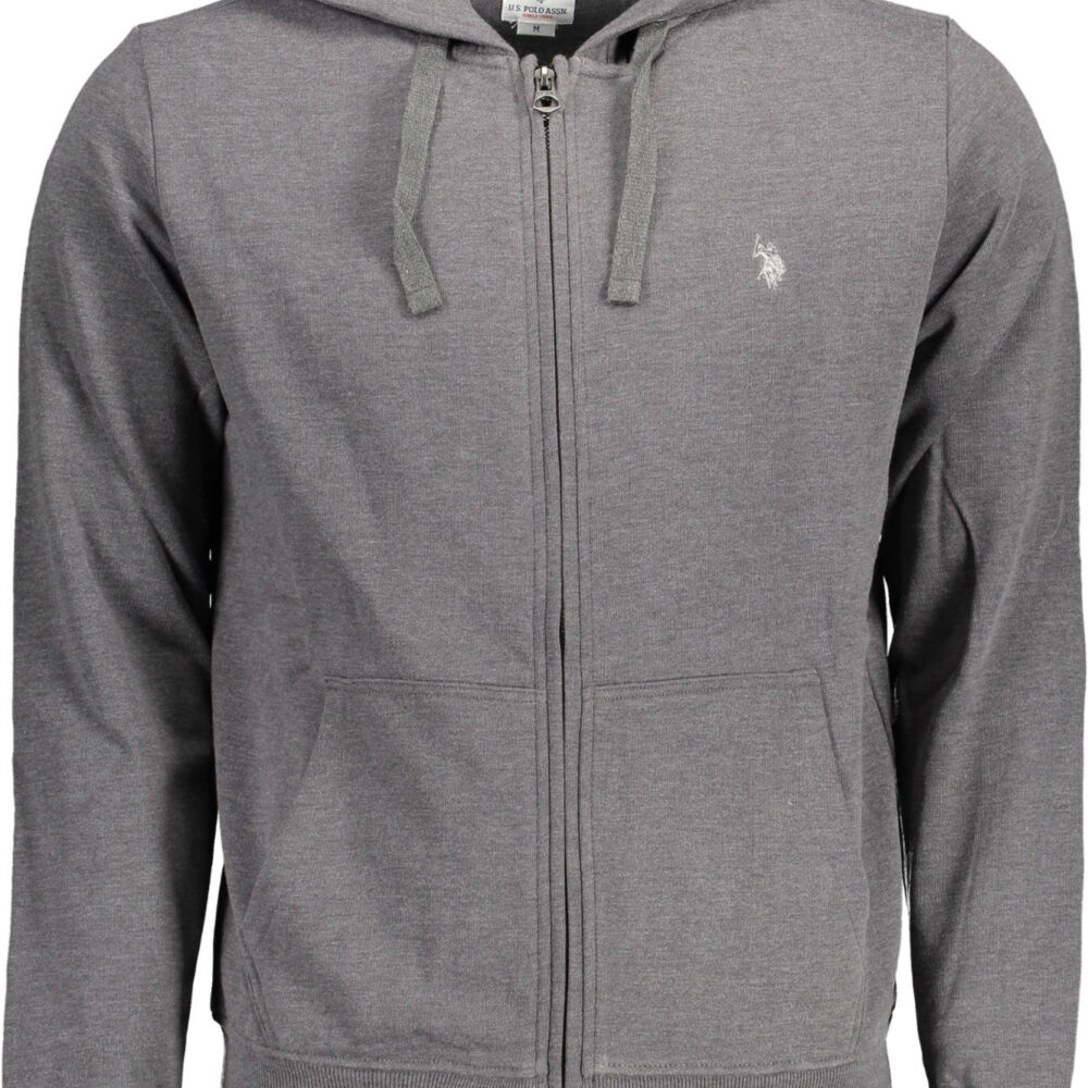 U.S. POLO FELPA CON ZIP UOMO GRIGIO