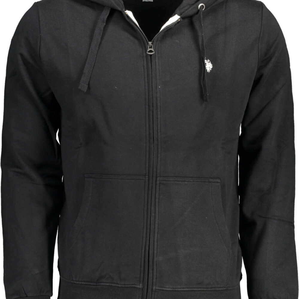 U.S. POLO FELPA CON ZIP UOMO NERO