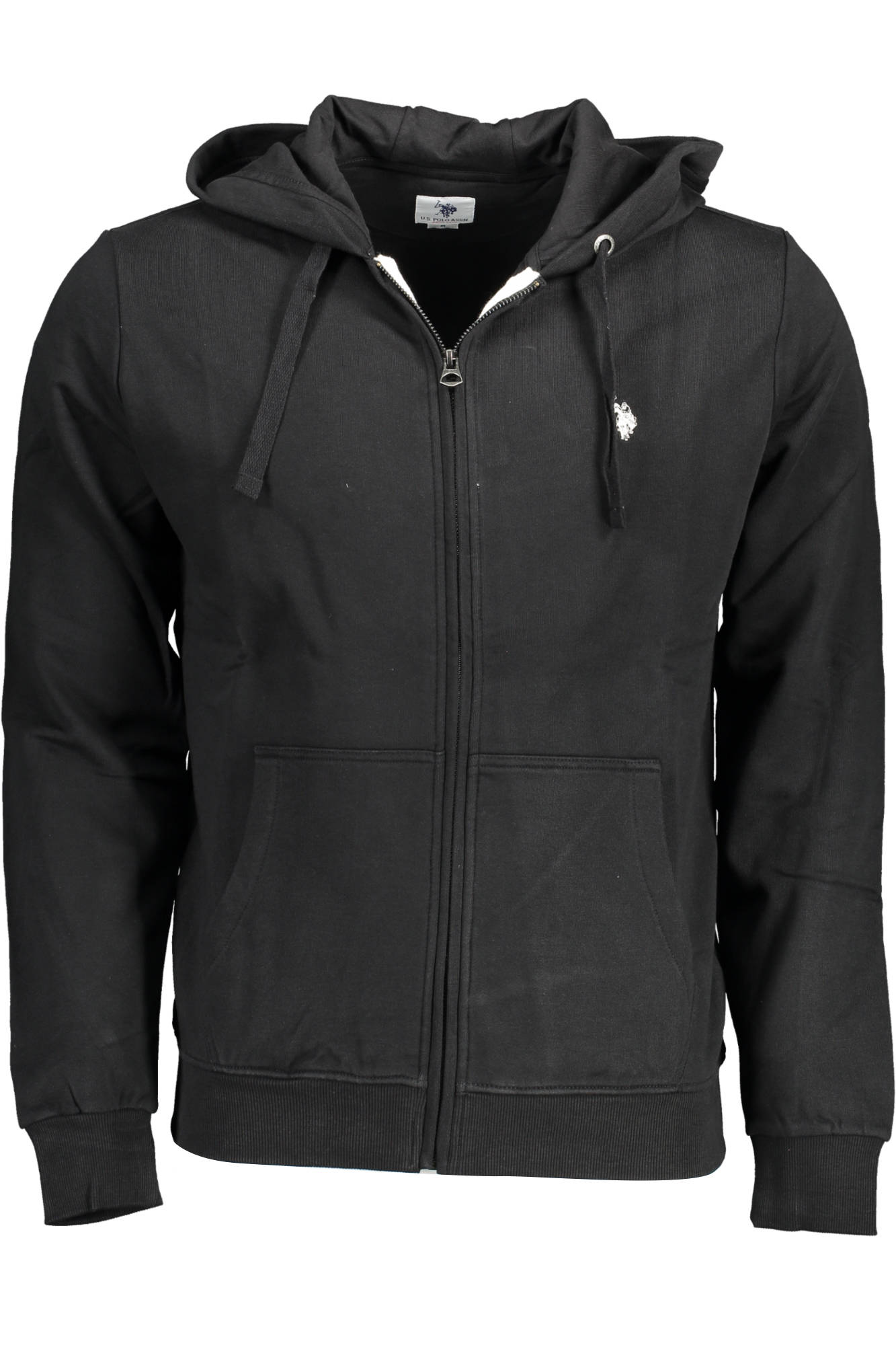 U.S. POLO FELPA CON ZIP UOMO NERO