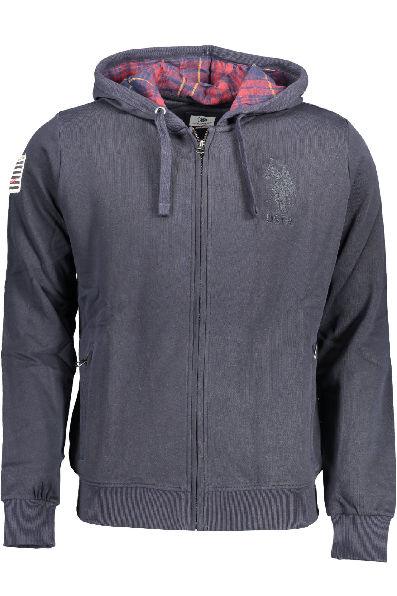 U.S. POLO FELPA CON ZIP UOMO BLU