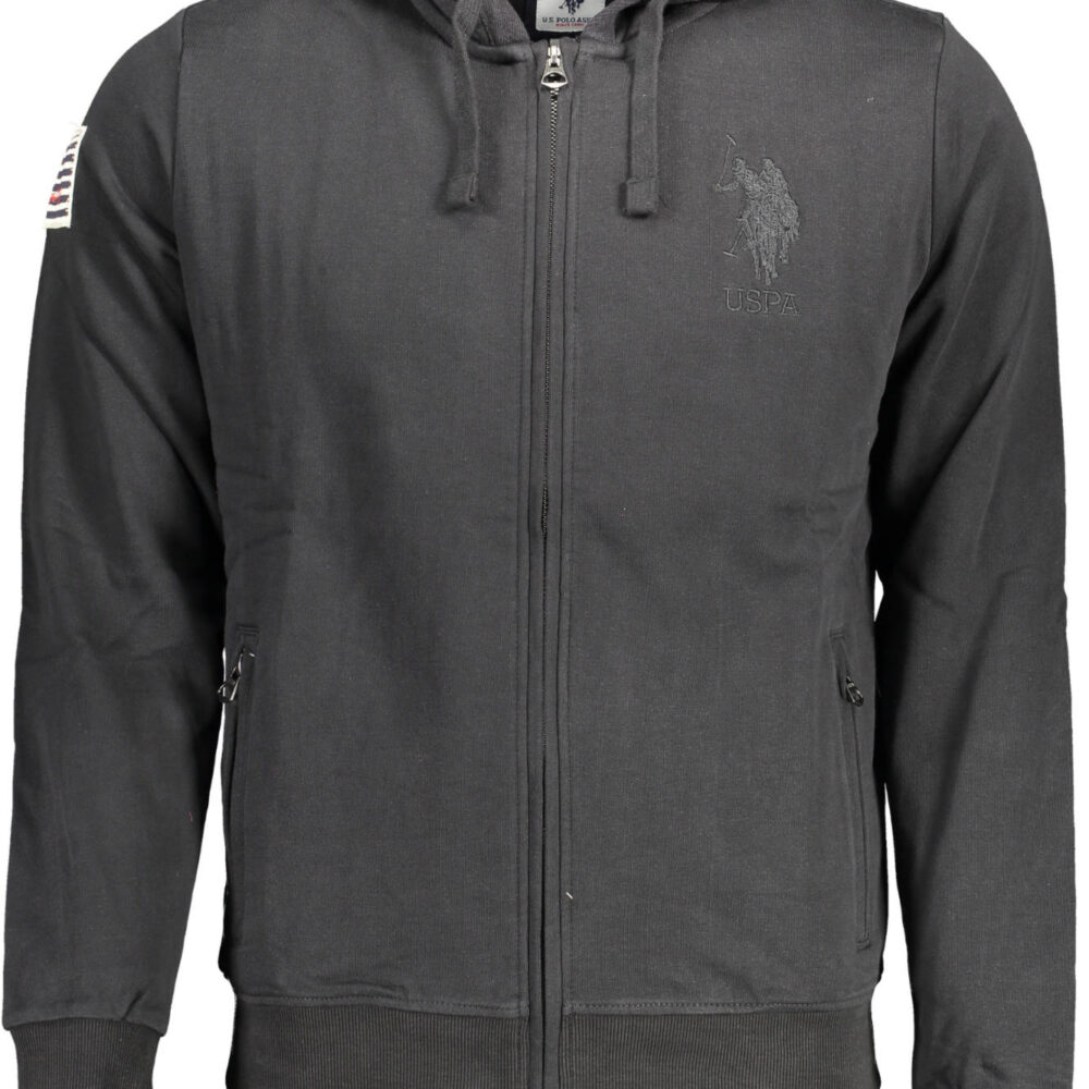 U.S. POLO FELPA CON ZIP UOMO NERO