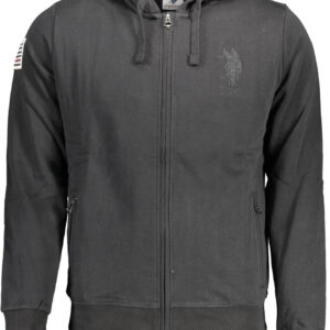 U.S. POLO FELPA CON ZIP UOMO NERO