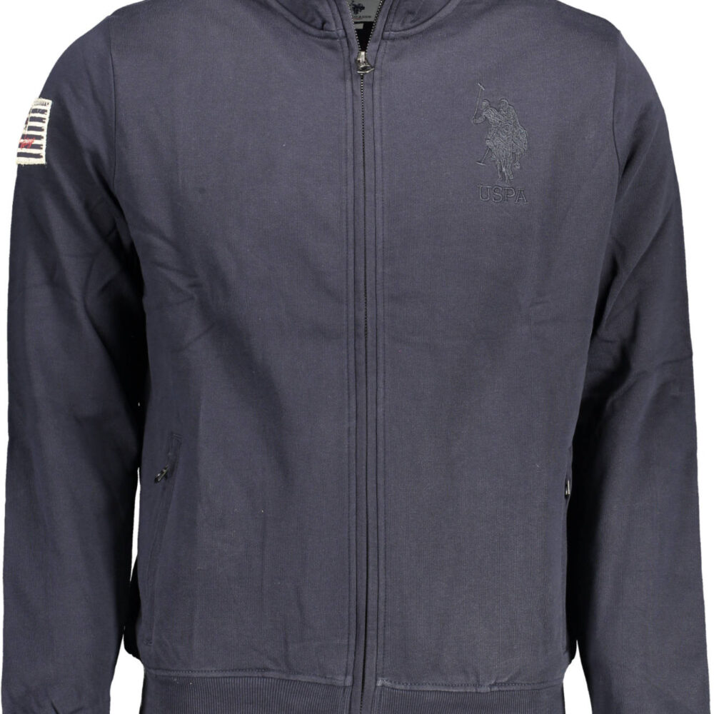 U.S. POLO FELPA CON ZIP UOMO BLU