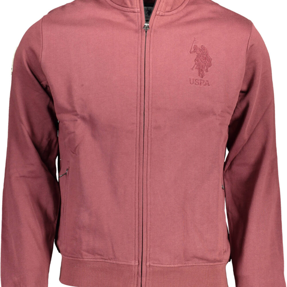 U.S. POLO FELPA CON ZIP UOMO VIOLA