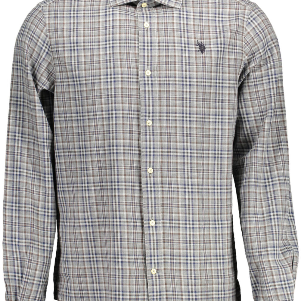 U.S. POLO CAMICIA MANICHE LUNGHE UOMO GRIGIO