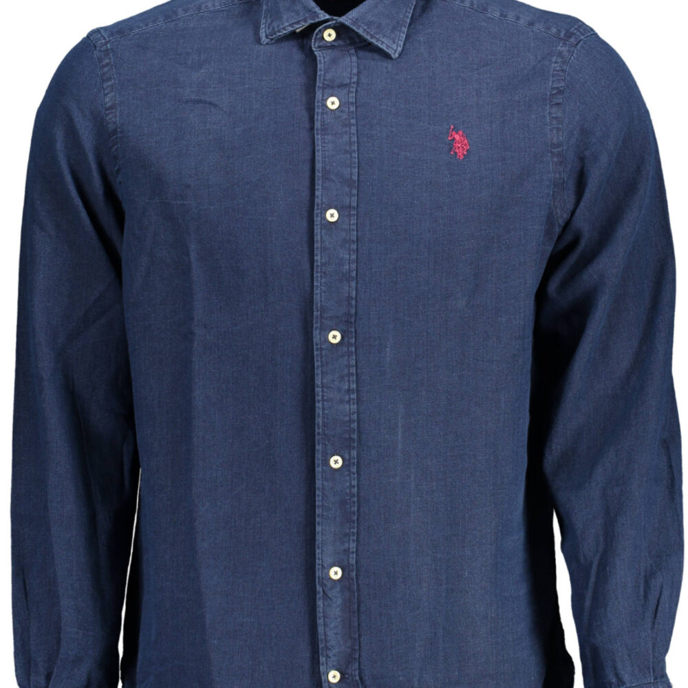 U.S. POLO CAMICIA MANICHE LUNGHE UOMO BLU