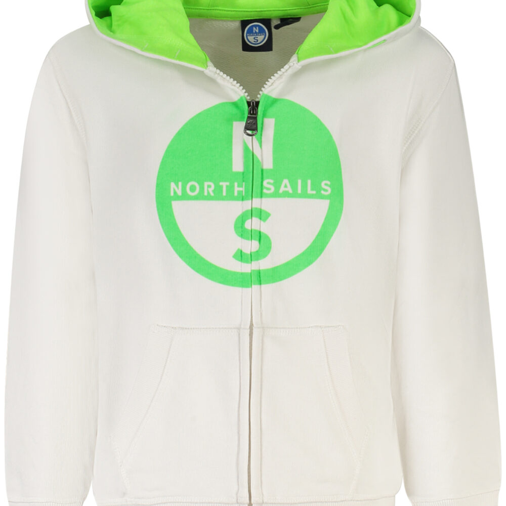 NORTH SAILS FELPA CON ZIP BAMBINO BIANCO