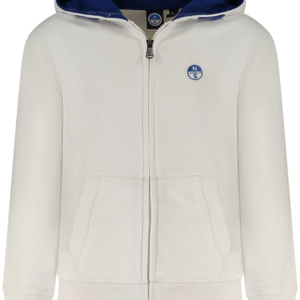 NORTH SAILS FELPA CON ZIP BAMBINO BIANCO