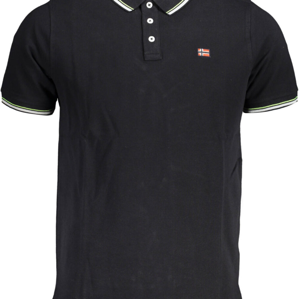 NORWAY 1963 POLO MANICHE CORTE UOMO NERO