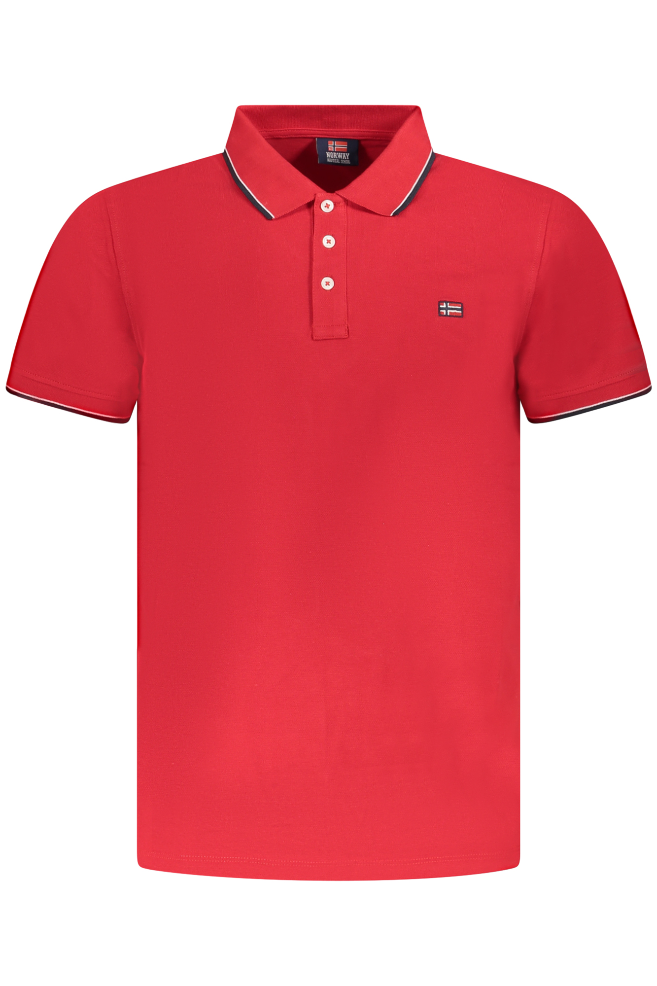 NORWAY 1963 POLO MANICHE CORTE UOMO ROSSO