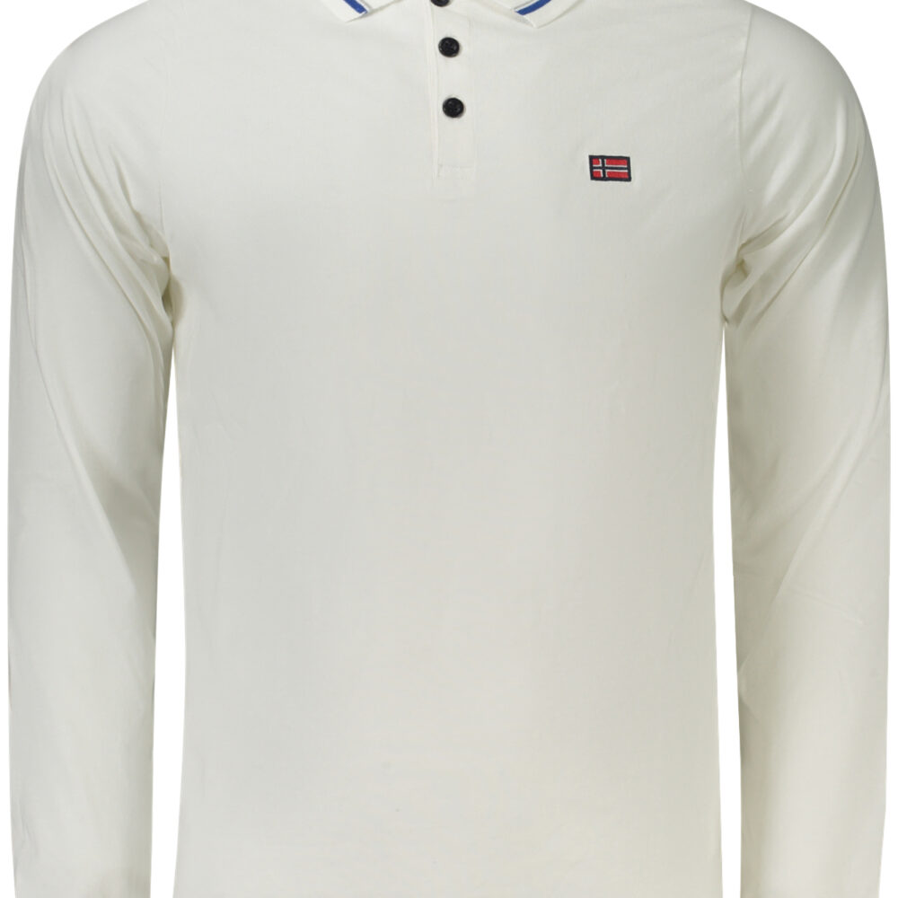 NORWAY 1963 POLO MANICHE LUNGHE UOMO BIANCO