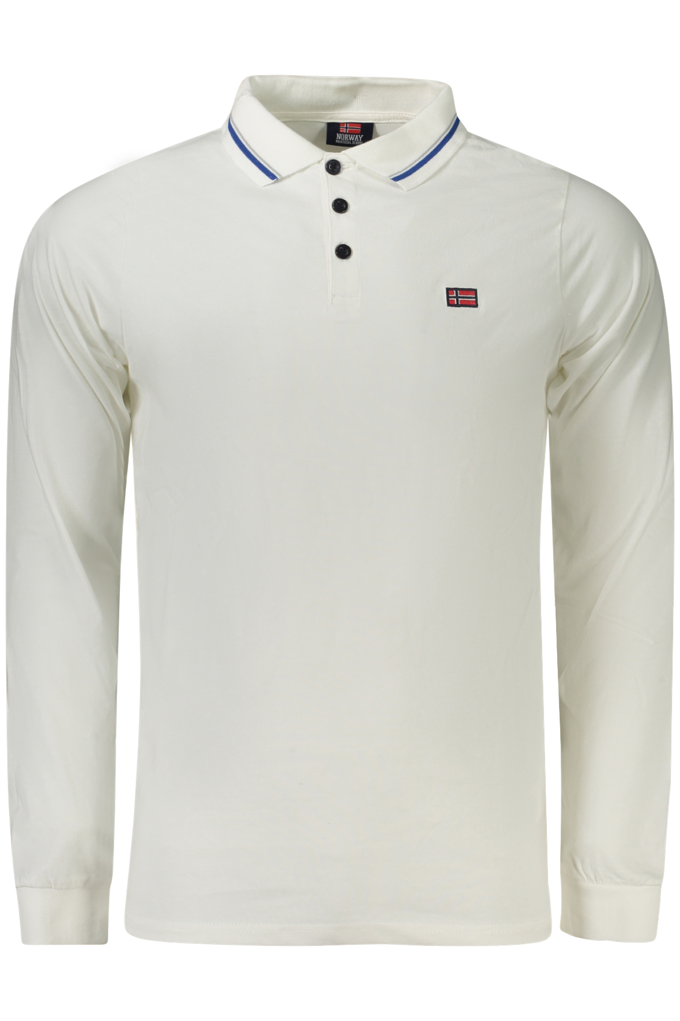 NORWAY 1963 POLO MANICHE LUNGHE UOMO BIANCO