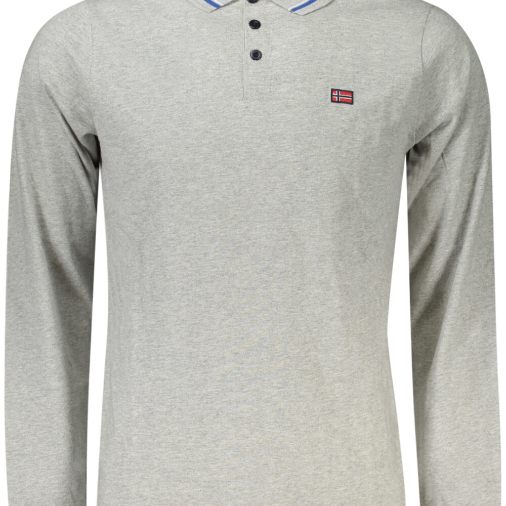 NORWAY 1963 POLO MANICHE LUNGHE UOMO GRIGIO