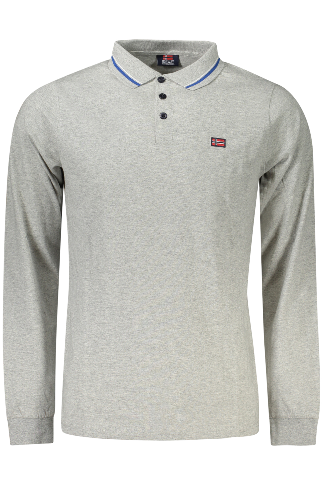 NORWAY 1963 POLO MANICHE LUNGHE UOMO GRIGIO