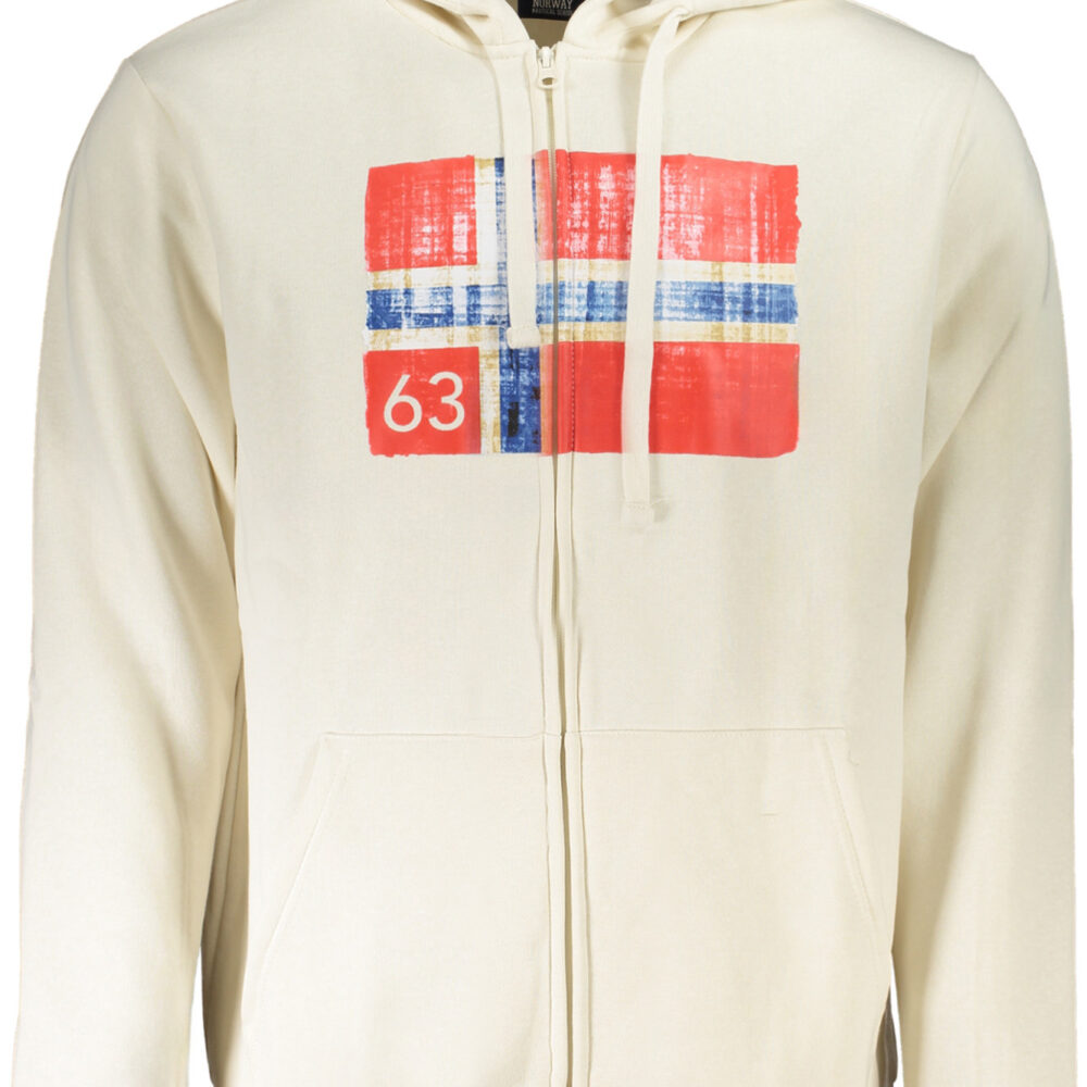 NORWAY 1963 FELPA CON ZIP UOMO BIANCO