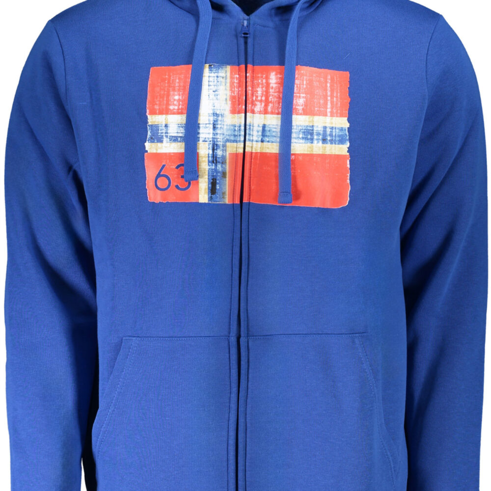 NORWAY 1963 FELPA CON ZIP UOMO BLU
