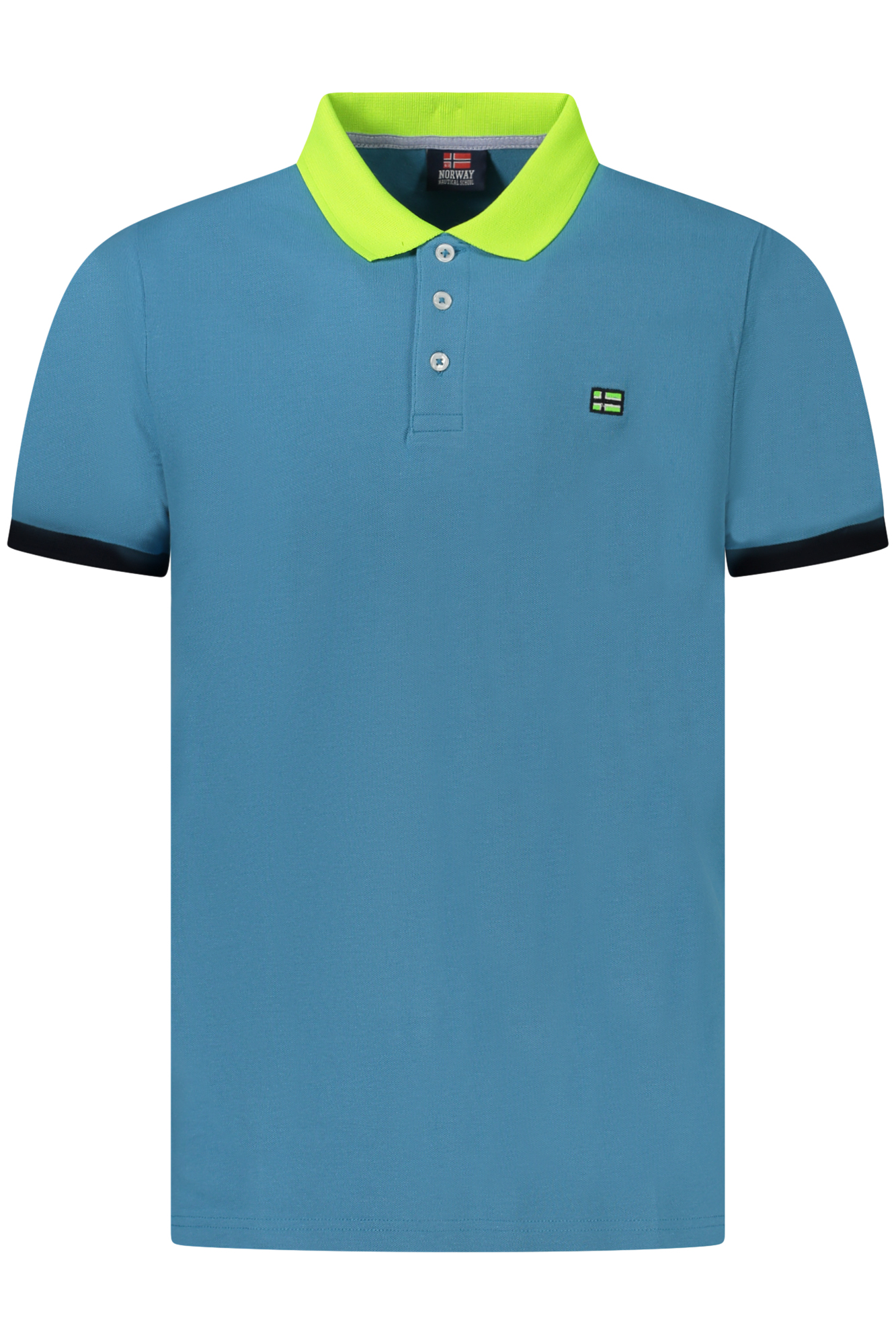 NORWAY 1963 POLO MANICHE CORTE UOMO AZZURRO