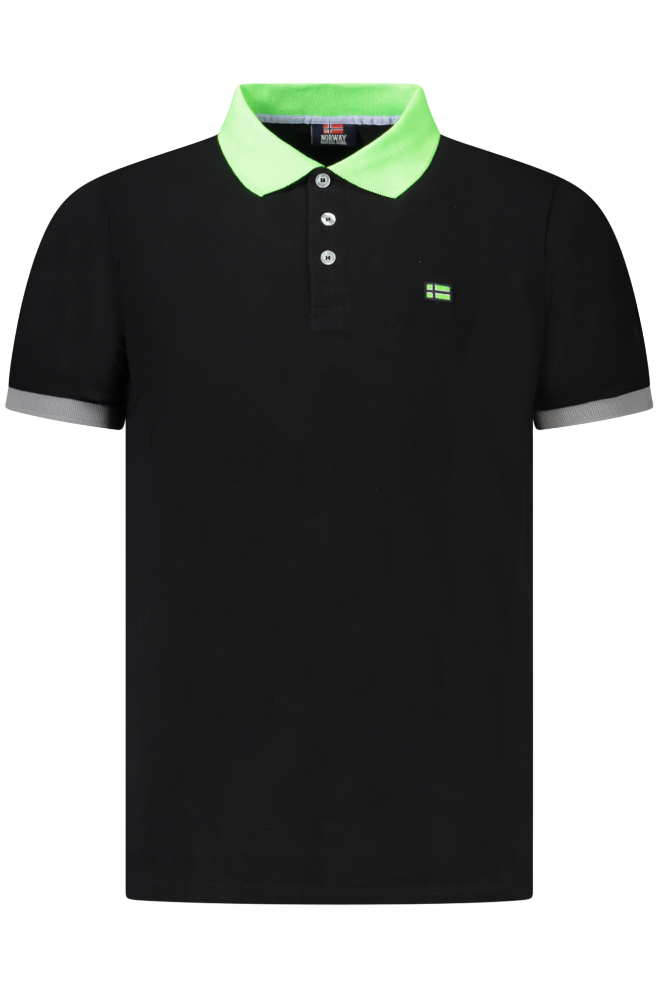 NORWAY 1963 POLO MANICHE CORTE UOMO NERO