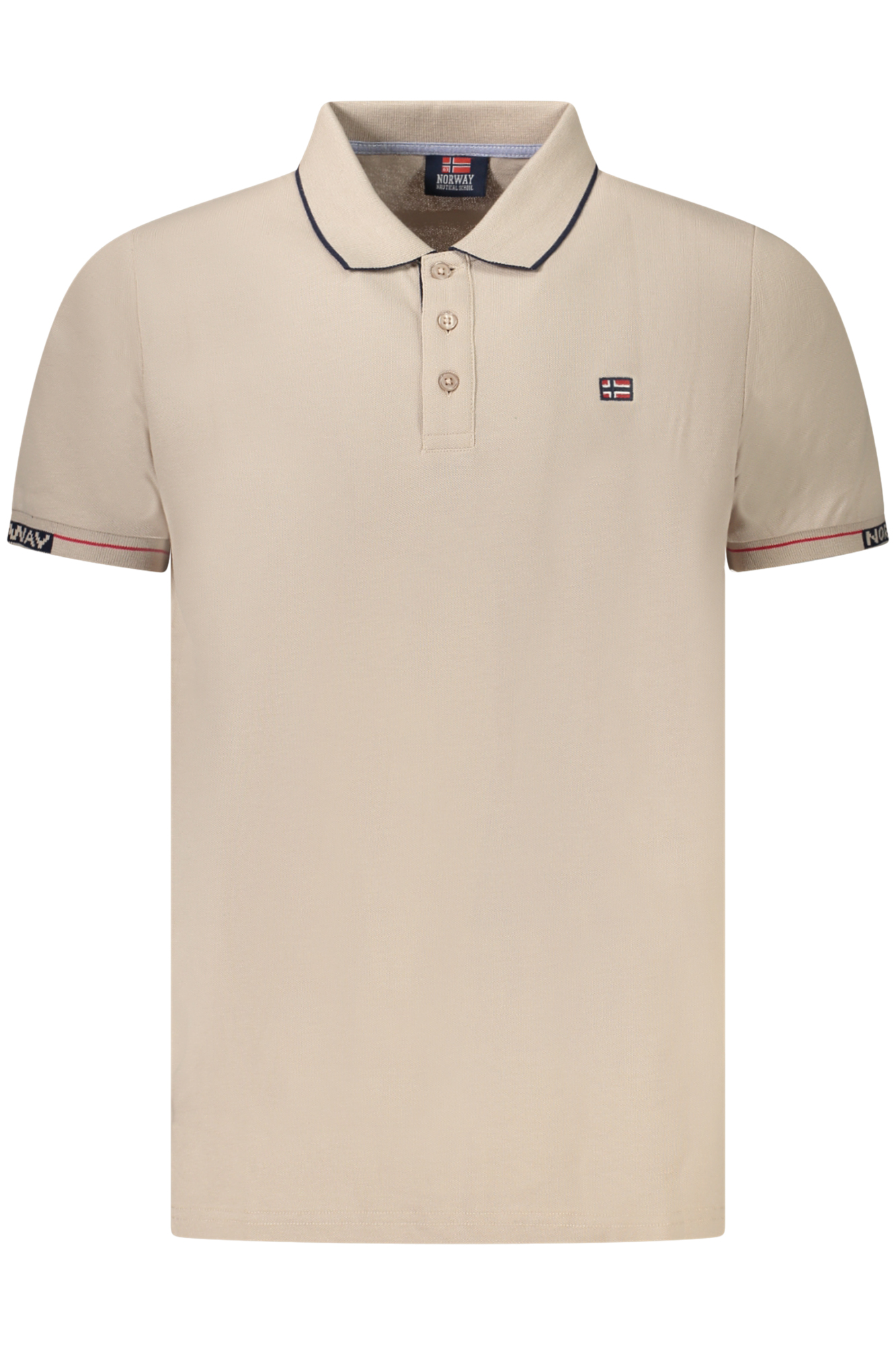 NORWAY 1963 POLO MANICHE CORTE UOMO BEIGE