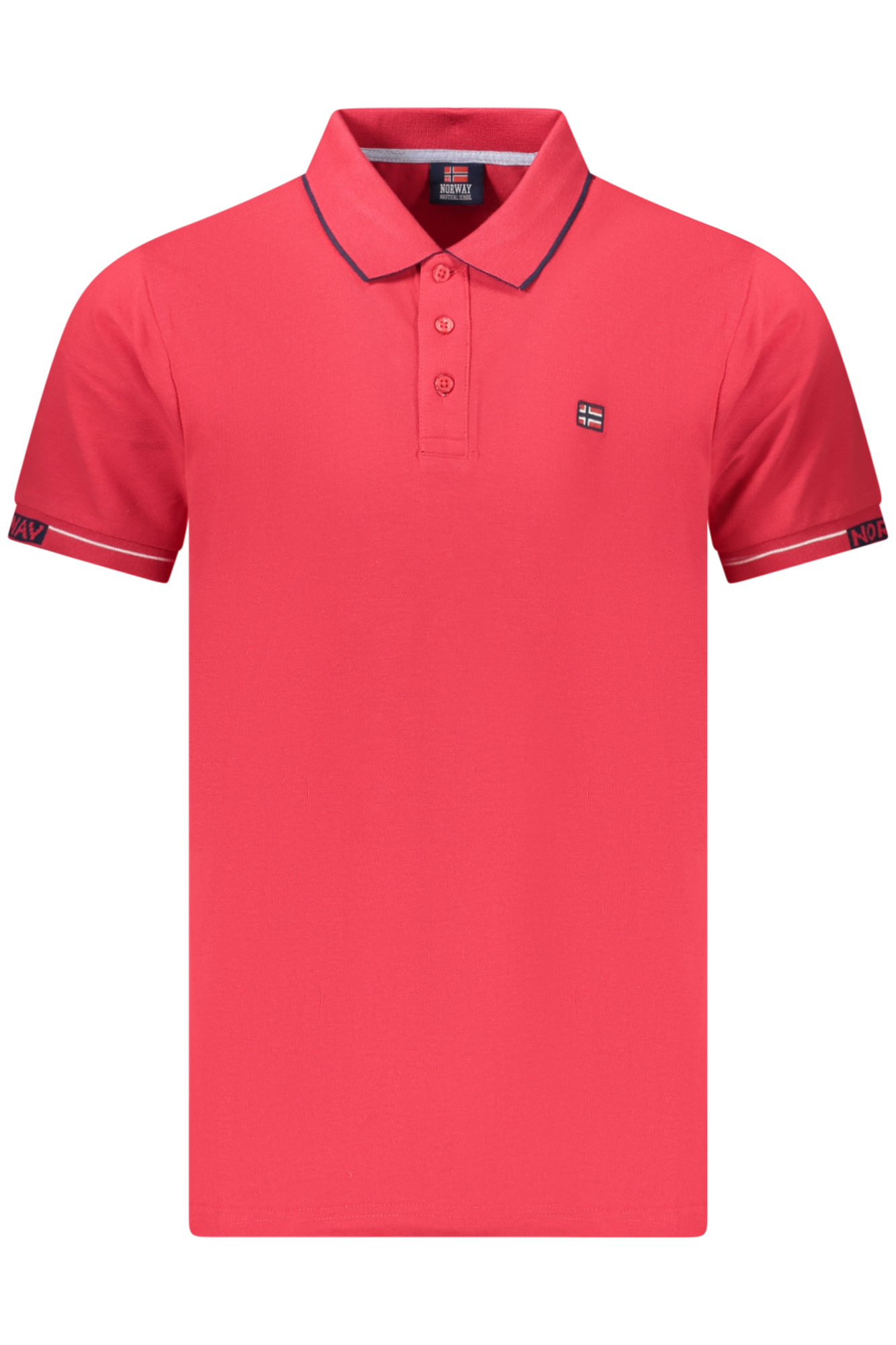NORWAY 1963 POLO MANICHE CORTE UOMO ROSSO