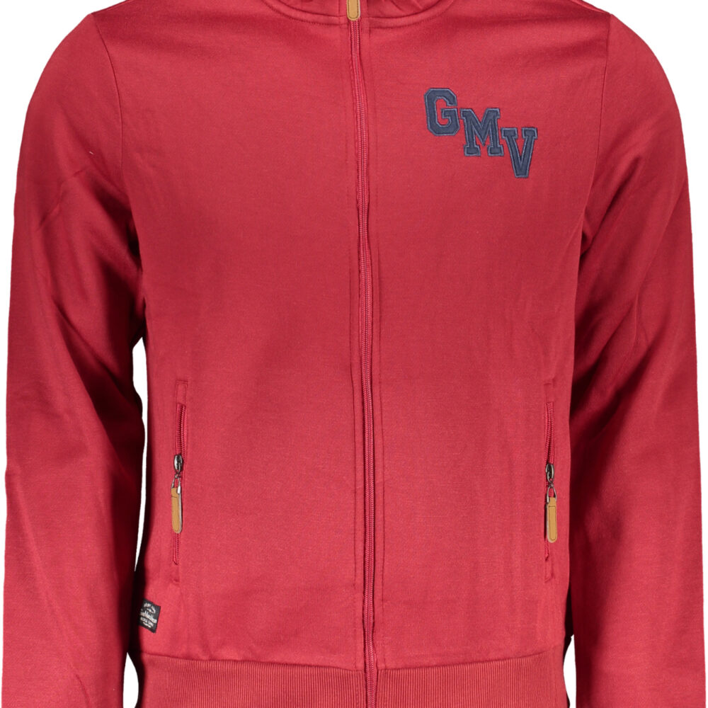 GIAN MARCO VENTURI FELPA CON ZIP UOMO ROSSO
