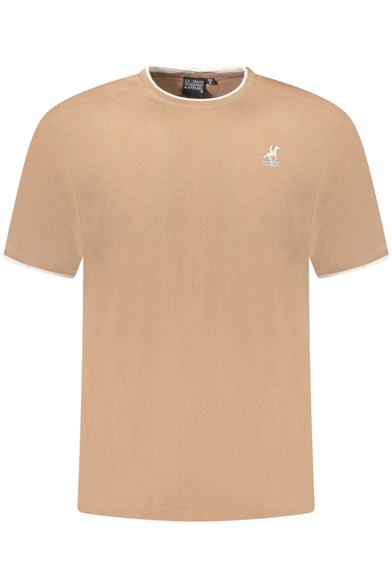 U.S. GRAND POLO T-SHIRT MANICHE CORTE UOMO MARRONE