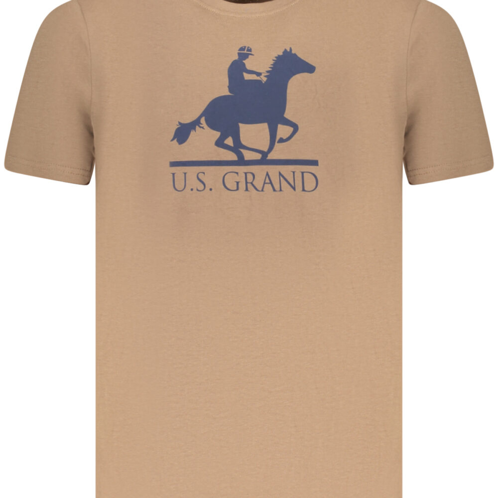 U.S. GRAND POLO T-SHIRT MANICHE CORTE UOMO MARRONE