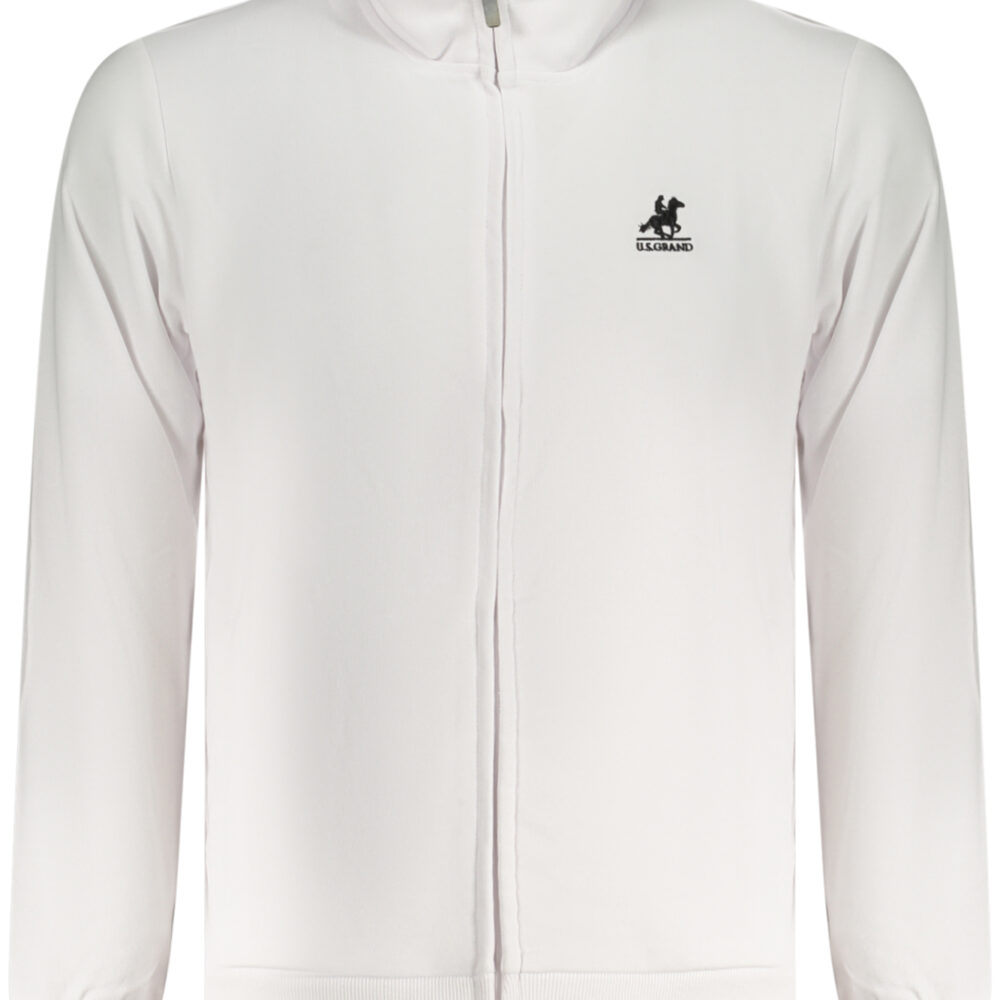 U.S. GRAND POLO FELPA CON ZIP UOMO BIANCO
