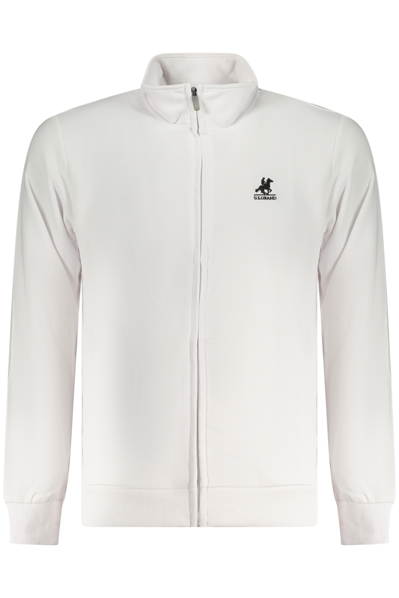 U.S. GRAND POLO FELPA CON ZIP UOMO BIANCO