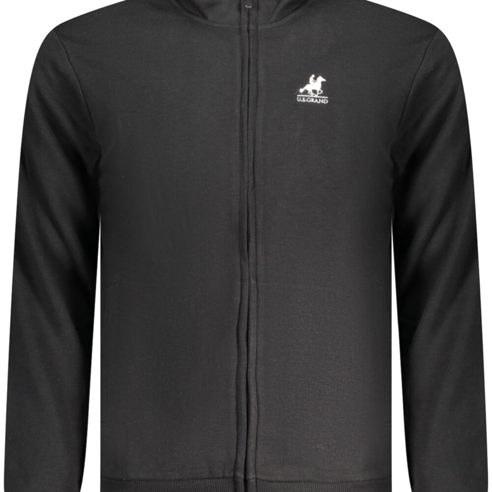 U.S. GRAND POLO FELPA CON ZIP UOMO NERO