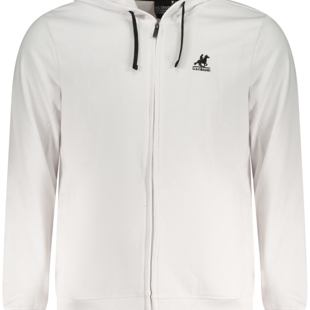 U.S. GRAND POLO FELPA CON ZIP UOMO BIANCO
