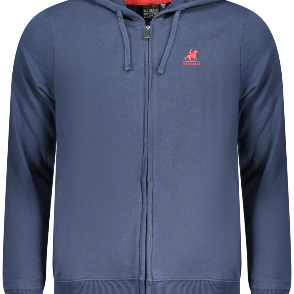 U.S. GRAND POLO FELPA CON ZIP UOMO BLU