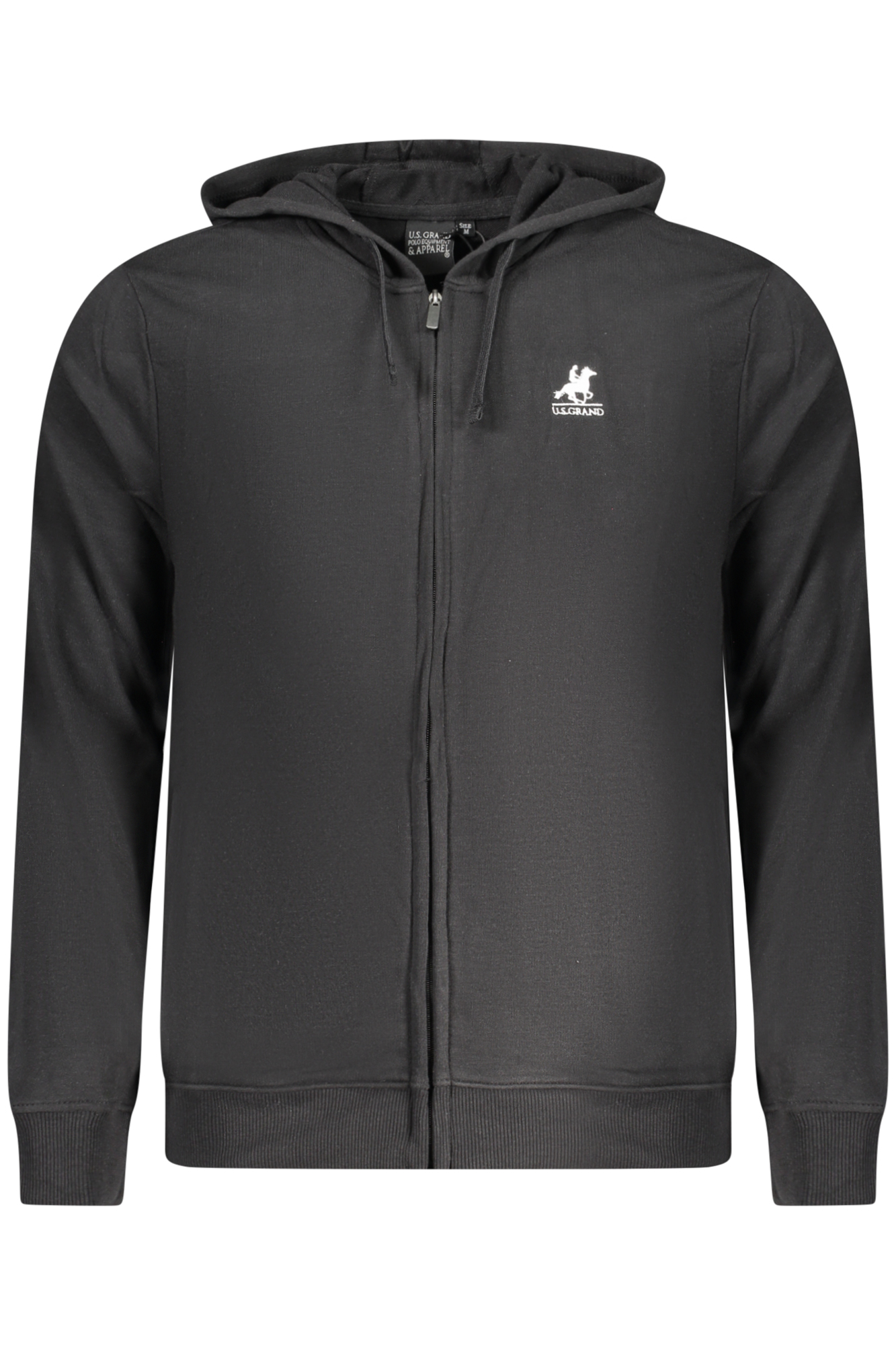 U.S. GRAND POLO FELPA CON ZIP UOMO NERO