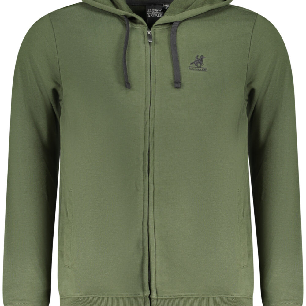 U.S. GRAND POLO FELPA CON ZIP UOMO VERDE