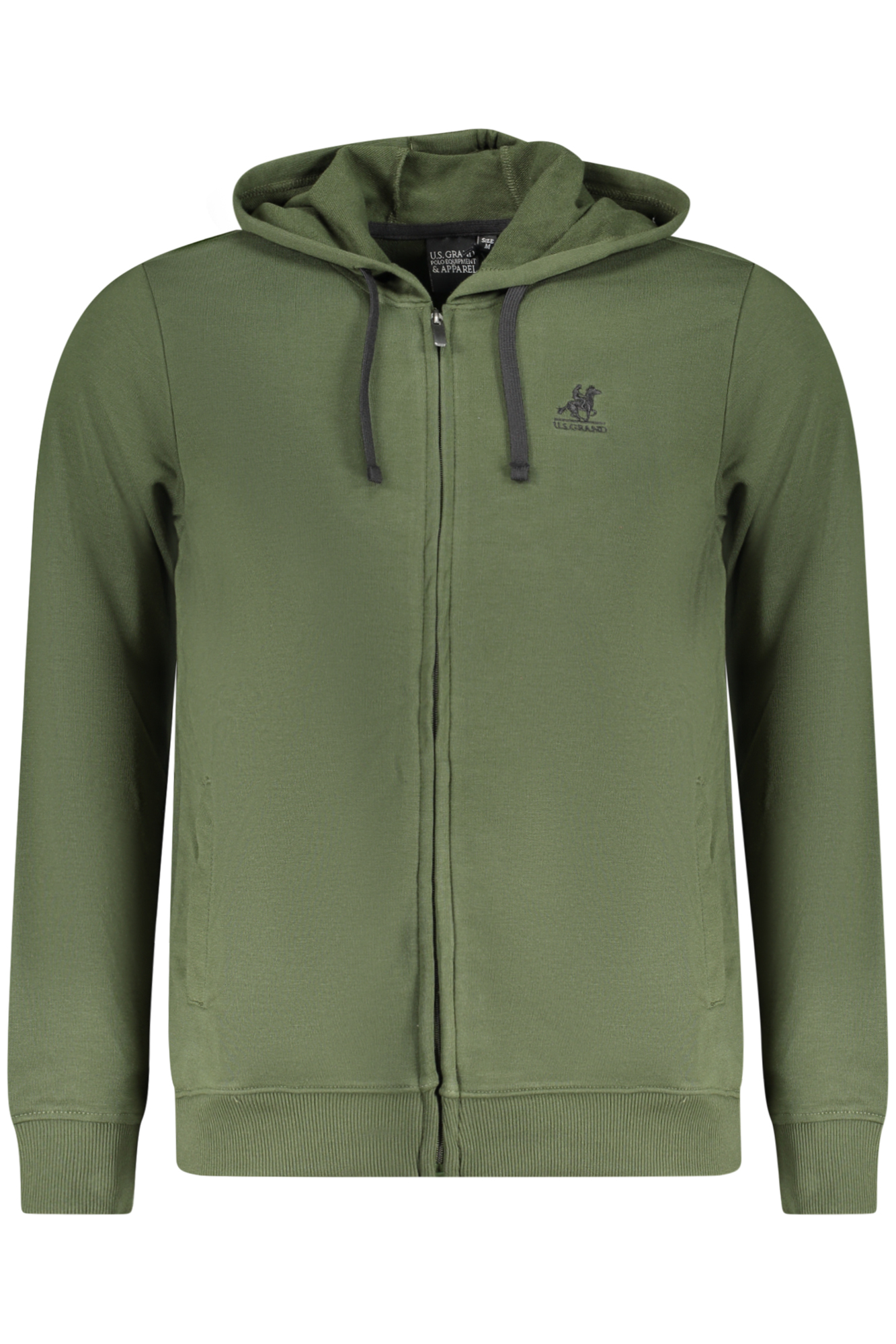 U.S. GRAND POLO FELPA CON ZIP UOMO VERDE