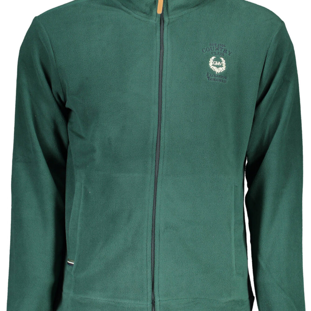GIAN MARCO VENTURI FELPA CON ZIP UOMO VERDE