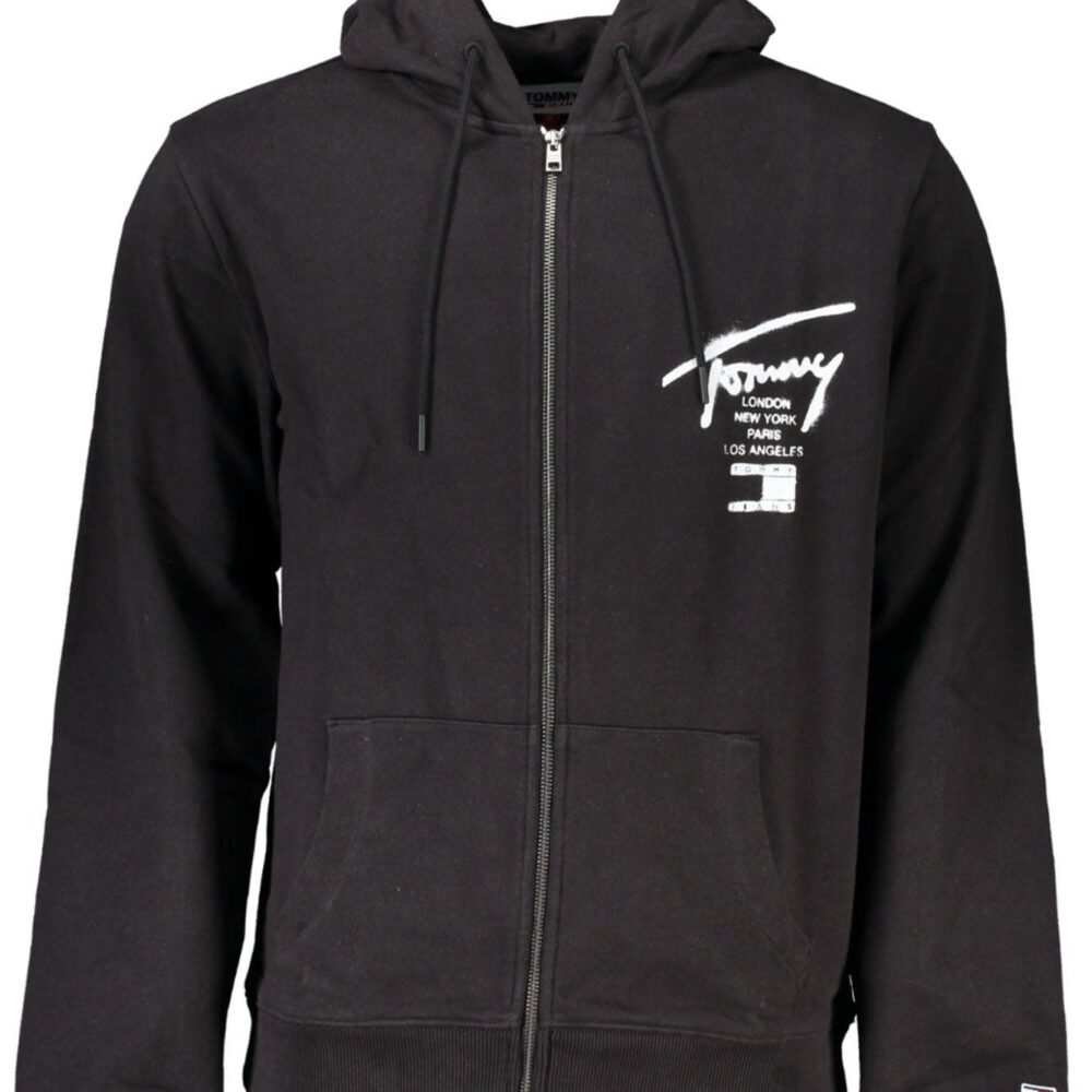 TOMMY HILFIGER FELPA CON ZIP UOMO NERO