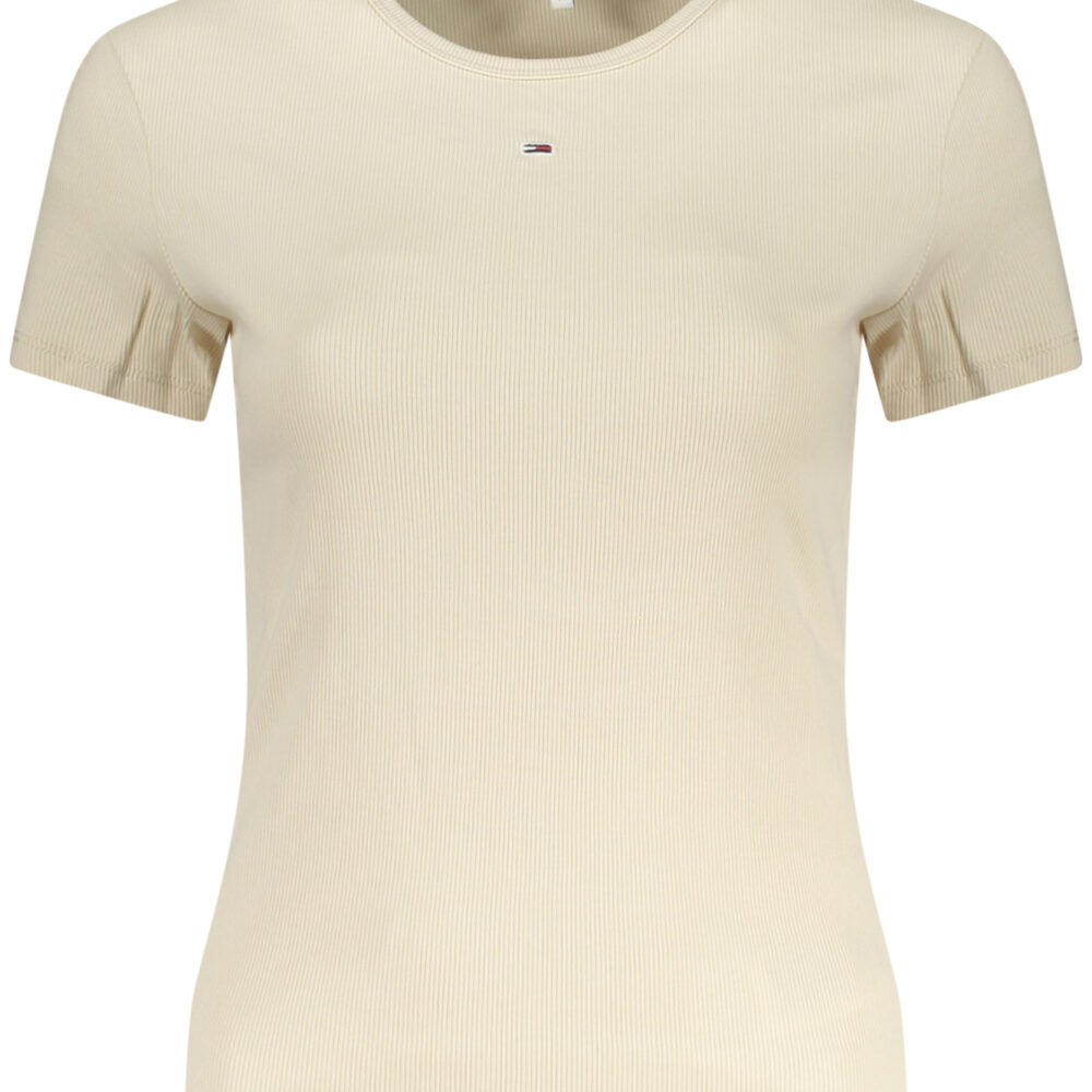 TOMMY HILFIGER T-SHIRT MANICHE CORTE DONNA BEIGE