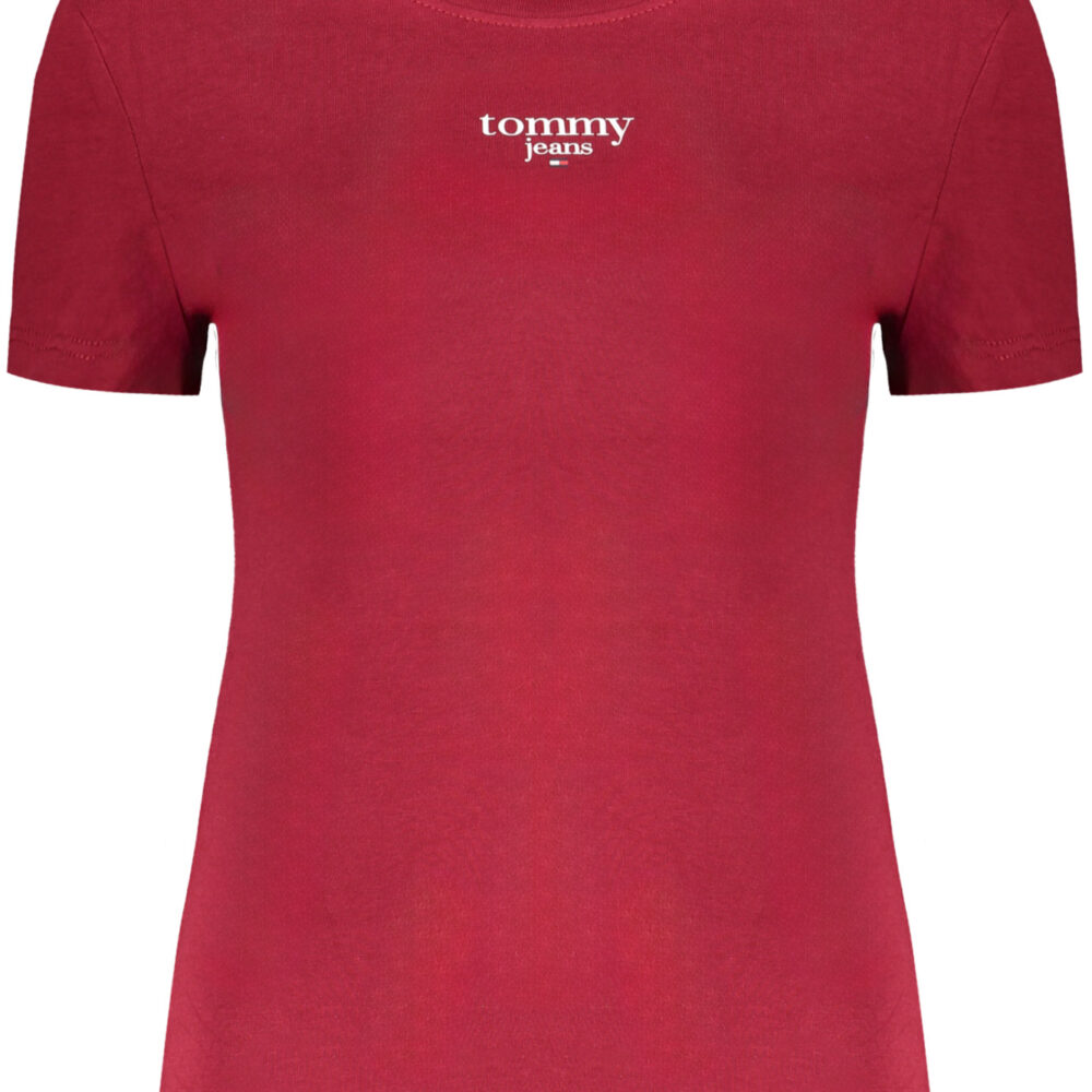 TOMMY HILFIGER T-SHIRT MANICHE CORTE DONNA ROSSO