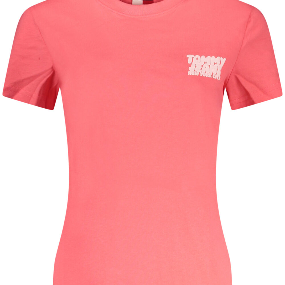 TOMMY HILFIGER T-SHIRT MANICHE CORTE DONNA ROSA