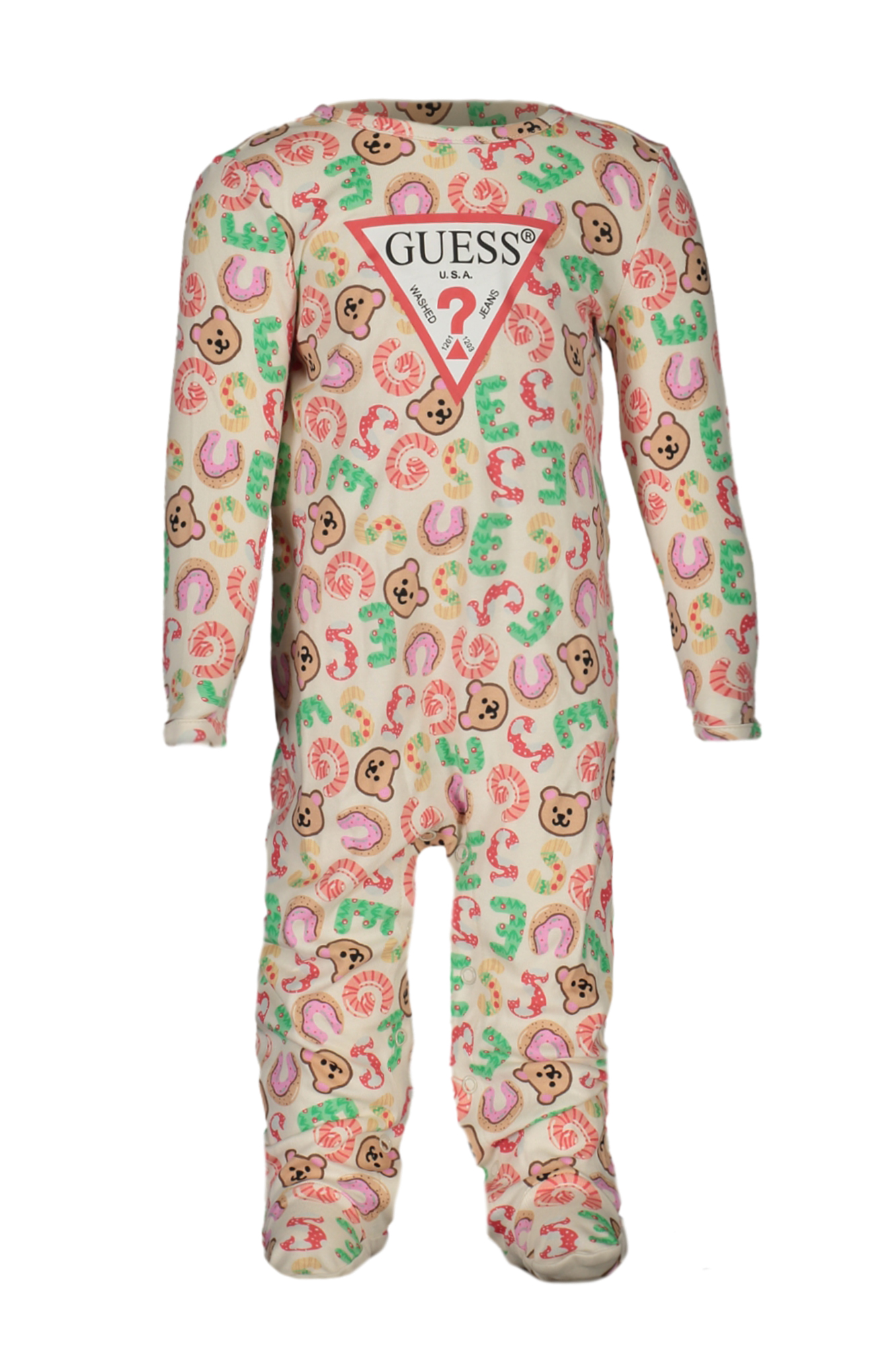 GUESS JEANS T-SHIRT MANICHE LUNGHE BAMBINO BIANCO