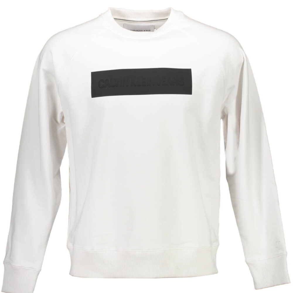 CALVIN KLEIN FELPA SENZA ZIP UOMO BIANCO