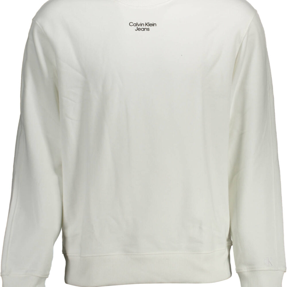 CALVIN KLEIN FELPA SENZA ZIP UOMO BIANCO